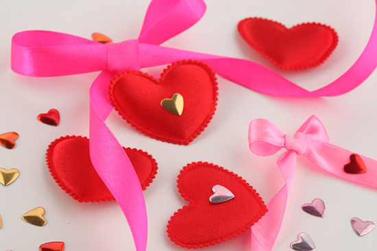 Crafts transformed into a display of hearts for Valentine's Day