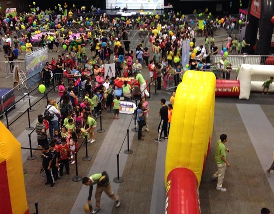 Aerial view of main floor activities at Dia del Nino 2014