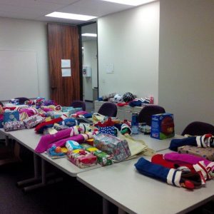 Donations for eight DSCC families collected by Hope Fellowship. 
