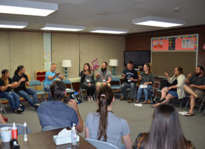 An American Sign Language instructor teaches parents during the 2019 Institute for Parents of Preschool Children Who Are Deaf or Hard of Hearing. 