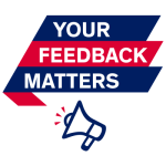 The text "Your Feedback Matters" coming out of a megaphone icon