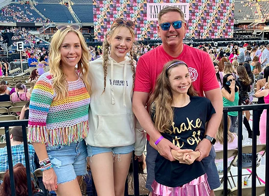 The Brown family at the Taylor Swift Concert.